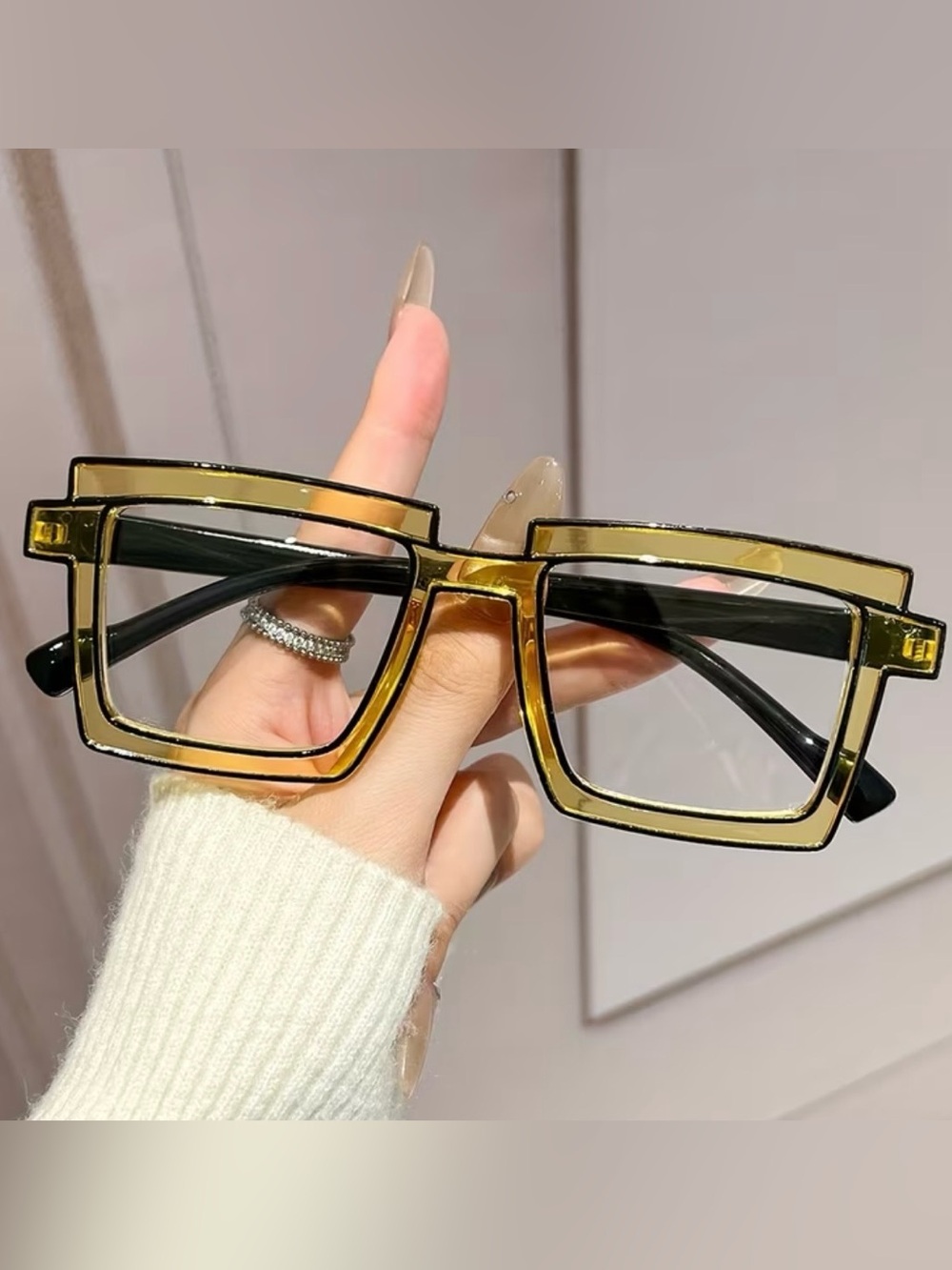 New! Unisex Anime Comic Yellow Fashion Only Glasses For Cosplay